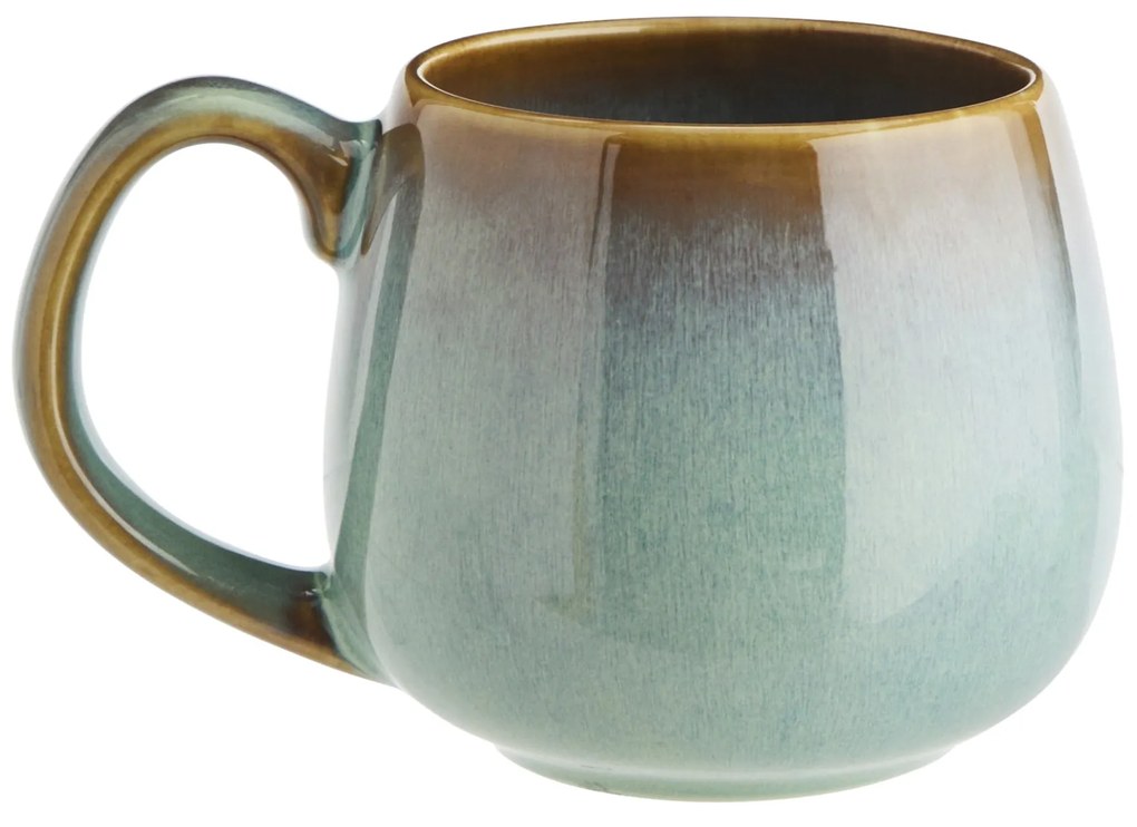 MADAM STOLTZ Kameninový hrnček Green Reactive Glaze 400 ml