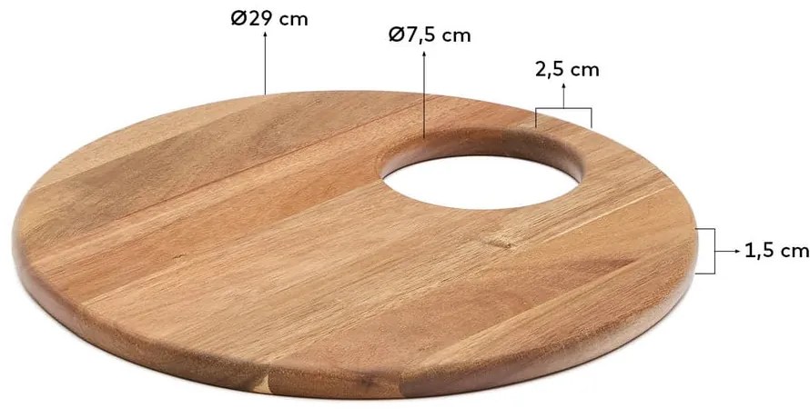 Servírovacia drevená doštička ø 30,5 cm Klot – Kave Home