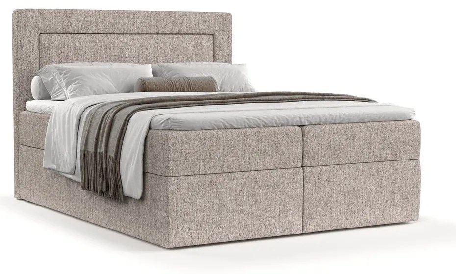 Svetlohnedá boxspring posteľ s úložným priestorom 140x200 cm Imagine – Maison de Rêve
