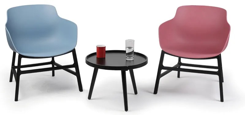 Odkladací stolík z MDF, priemer 50 cm, čierny