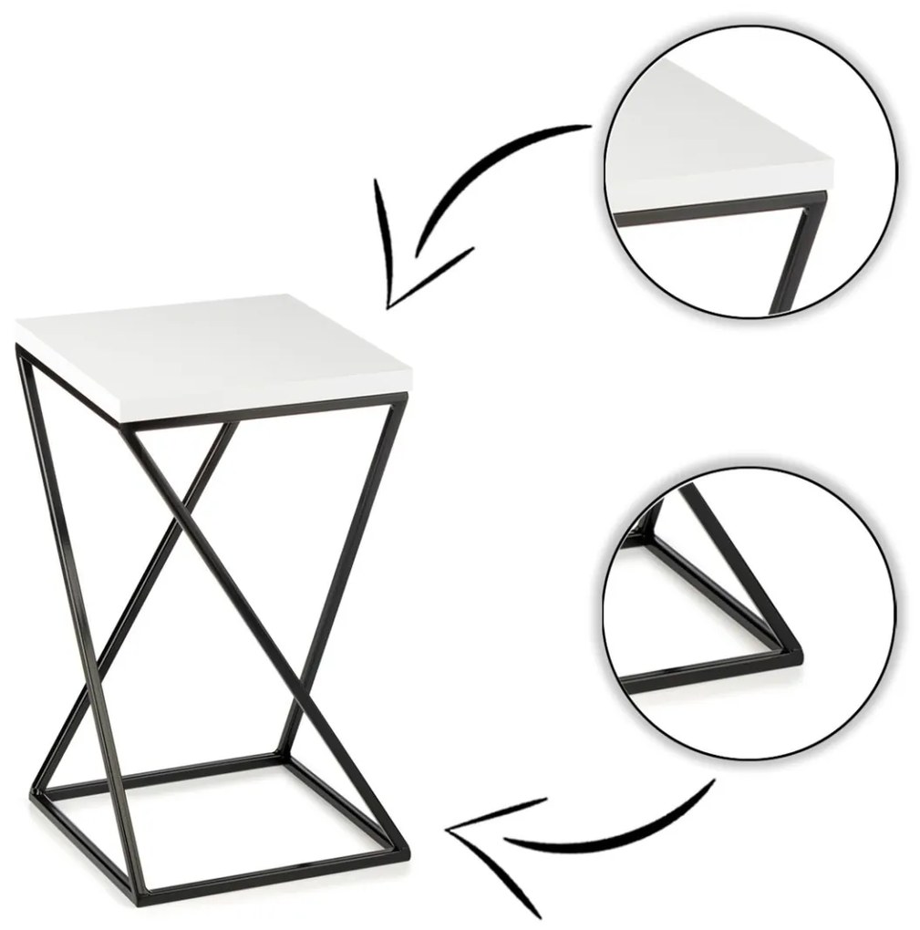 Kvetinový stojan LOFT III 40 cm čierny/biely