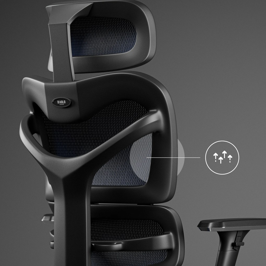 Ergonomické kreslo Diablo V-Commander: Čierno-Modré