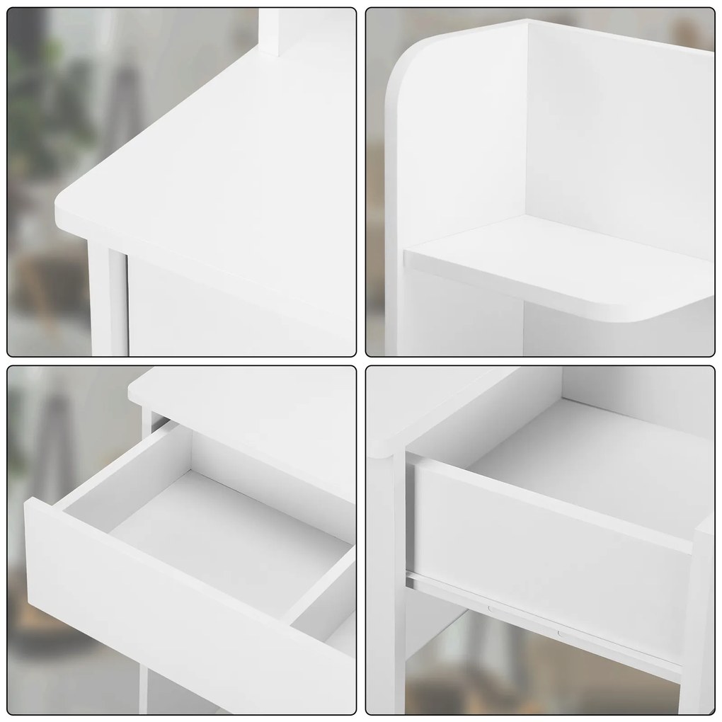 Toaletný stolík LUCIA, 108x40x140cm, biela Jurhan