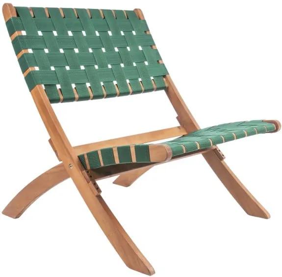 Zelená stolička z akáciového dreva s nylonovým poťahom Leitmotiv Weave