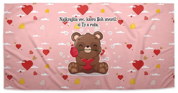 Sablio Uterák Najkrajšia vec, ktorú Boh stvoril, si Ty a ruže - 30x50 cm