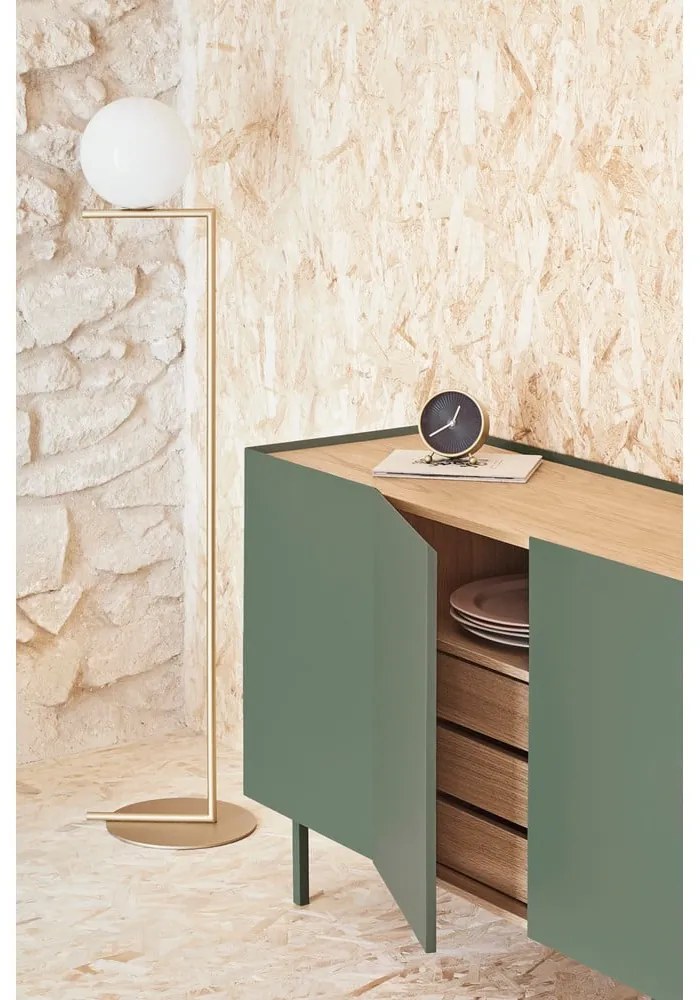 Zelená/v prírodnej farbe nízka komoda v dekore duba 165x78 cm Arista – Teulat