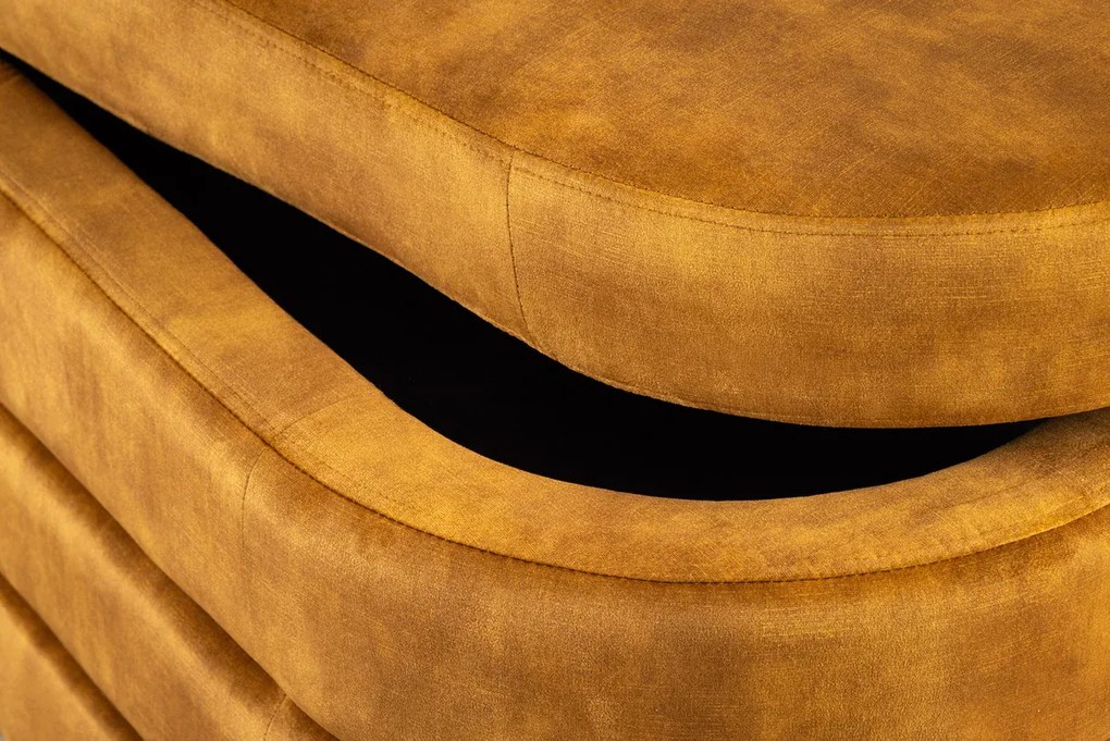 Dizajnová lavica s úložným priestorom MUSTARD VELVET 115 cm – štýlový box