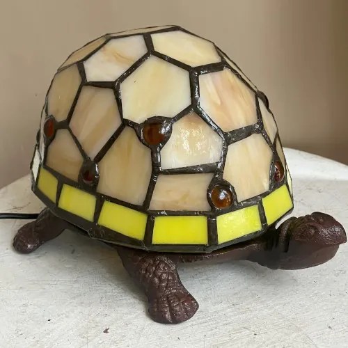 Dekor Tiffany lampa TURTLE HONEY metal glass