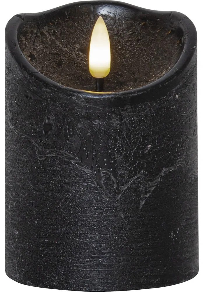 Čierna vosková LED sviečka Star Trading Flamme Rustic, výška 10 cm