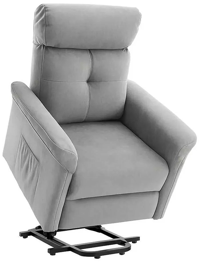 LuxuryForm DESIGN TV kreslo PEGAS s elektrickým polohovaním, masážou a výklopom - světle šedé