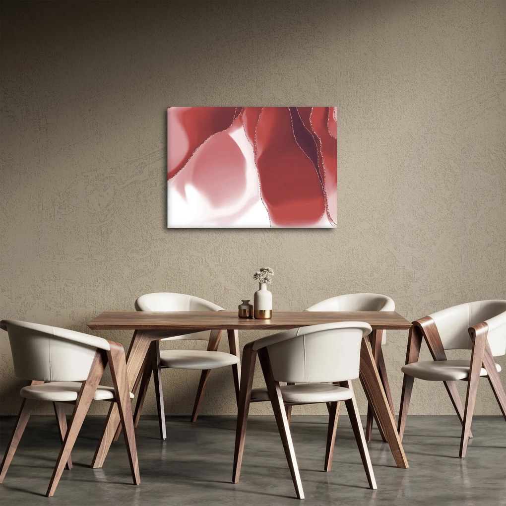 Obraz - Červená abstraktná kvetina N⁰3 (70x50 cm)