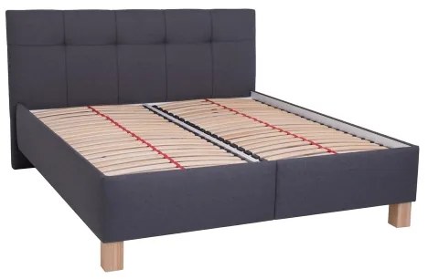 Čalúnená posteľ s matracom a úložným priestorom MARIA 160x200 cm sivá