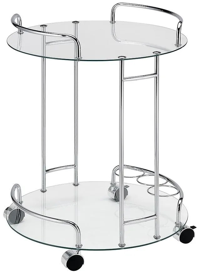 Servírovací vozík Gc7514 chróm/sklo