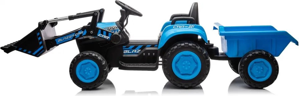 LEAN CARS Elektrický traktor s lyžicou BW-X002A modrý