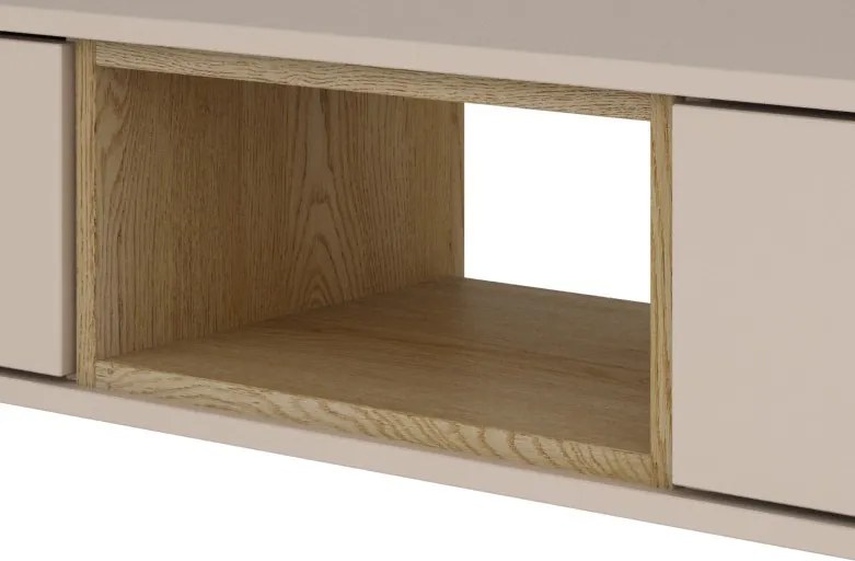 Závesný TV stolík Avola, béžová kašmír/dub cremona