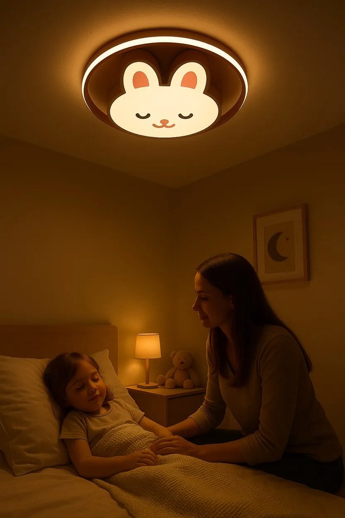 IKO LED stropná lampa s diaľkovým ovládačom – Ružový zajačik