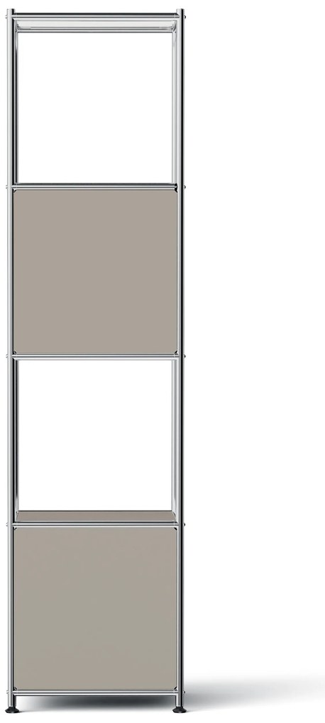 Kovový regál »CN3 Slim Line« s 2 pohyblivými zásuvkami a 1 pohyblivými výklopnými dvierkami, svetlosivý