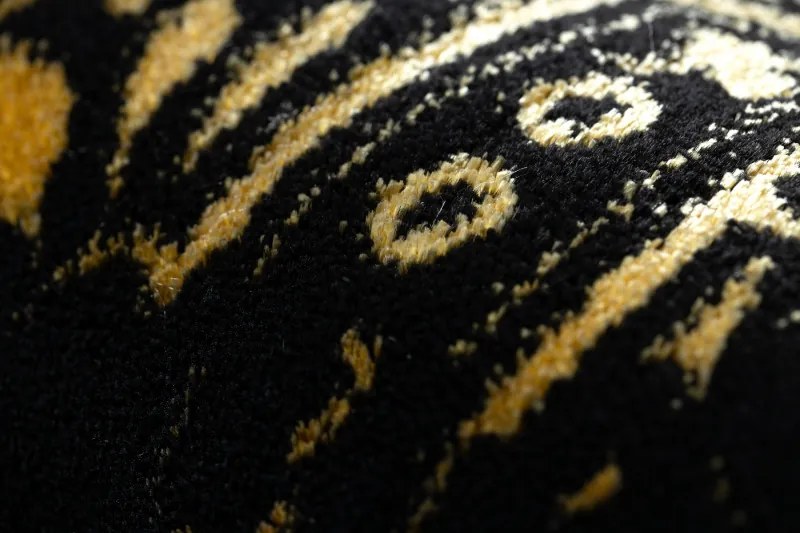 Dywany Łuszczów 200x290 cm Kusový koberec Gloss 408C 86 glamour black/gold, čierna, chodba / predsieň
