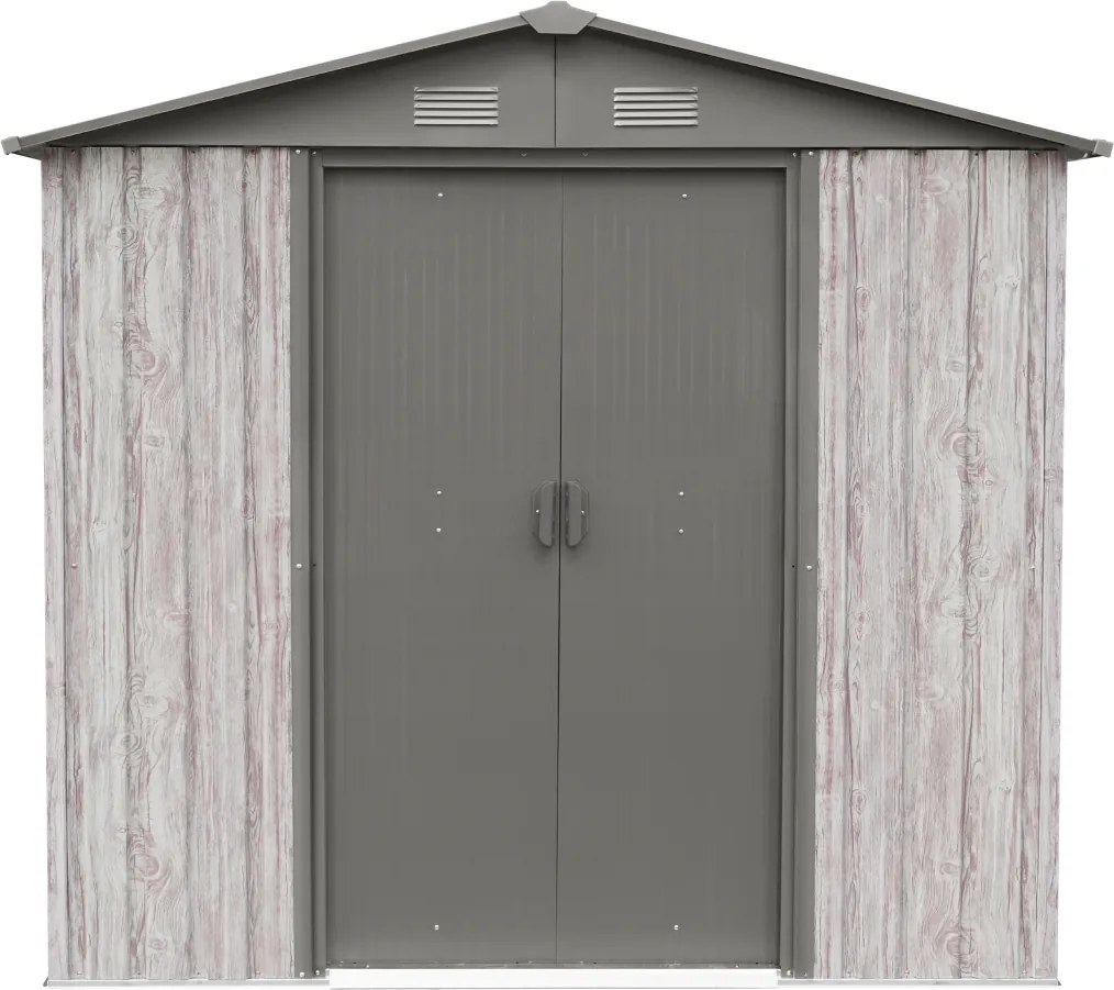 Záhradný domček BestBerg ZDB-2SD / 2,5 m² / 194 x 131 x 184 cm / dekor biele drevo / sivá