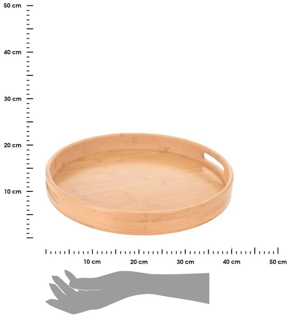 Drevený servírovací podnos Angus, (fi) 40 cm