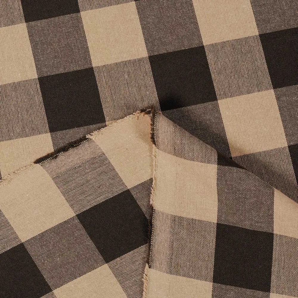 Biante Bavlnený behúň na stôl Olivia OL-017 Hnedo-béžová kocka veľká 35x160 cm