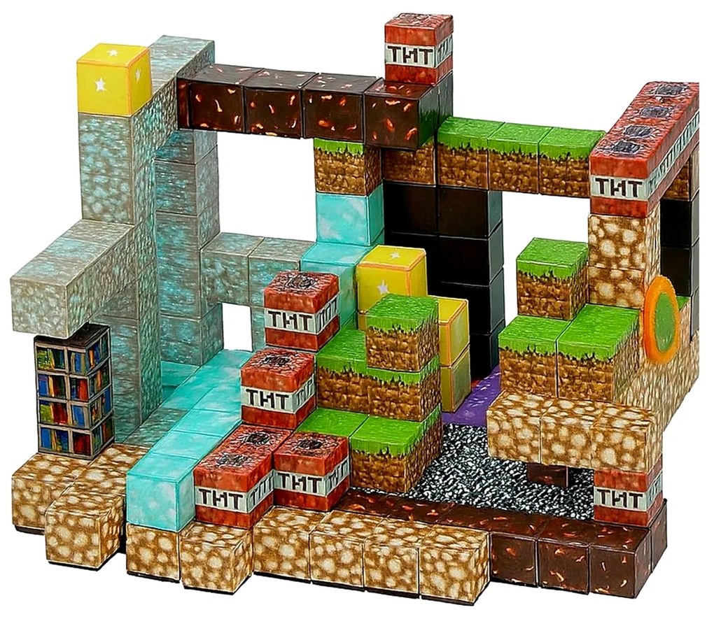 Toybit Veľká magnetická stavebnica Minecraft Iron Diamond Gold TNT 220ks