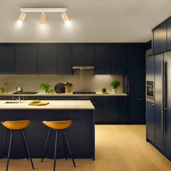 Brilagi - Bodové svietidlo SELE 3xGU10/30W/230V biela/dekor duba