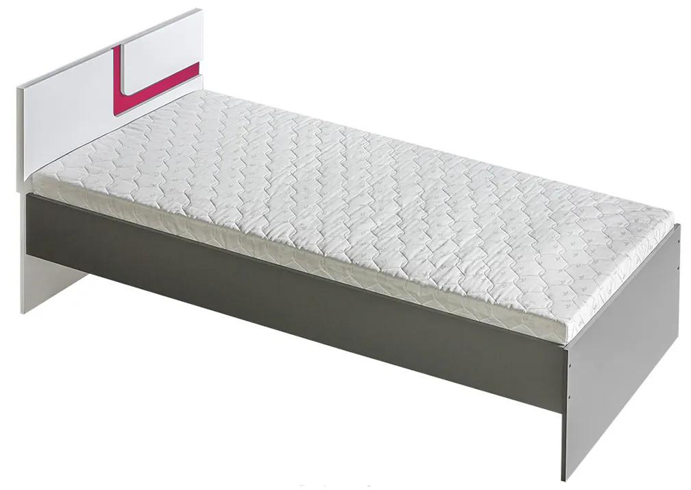 Detská posteľ Apetito A12 Farba: Biela + Antracit + Ružová