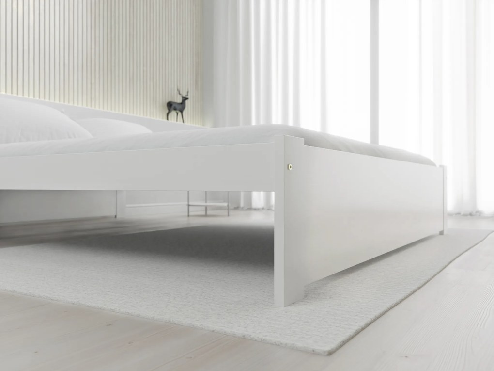Posteľ IKAROS 120 x 200 cm, biela Rošt: Bez roštu, Matrac: Matrac DELUXE 10 cm