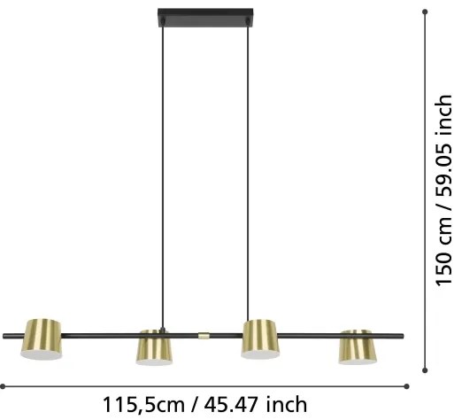 Eglo 39985 - LED Luster na lanku ALTAMIRA 4xGU10/4,6W/230V 3000K zlatá