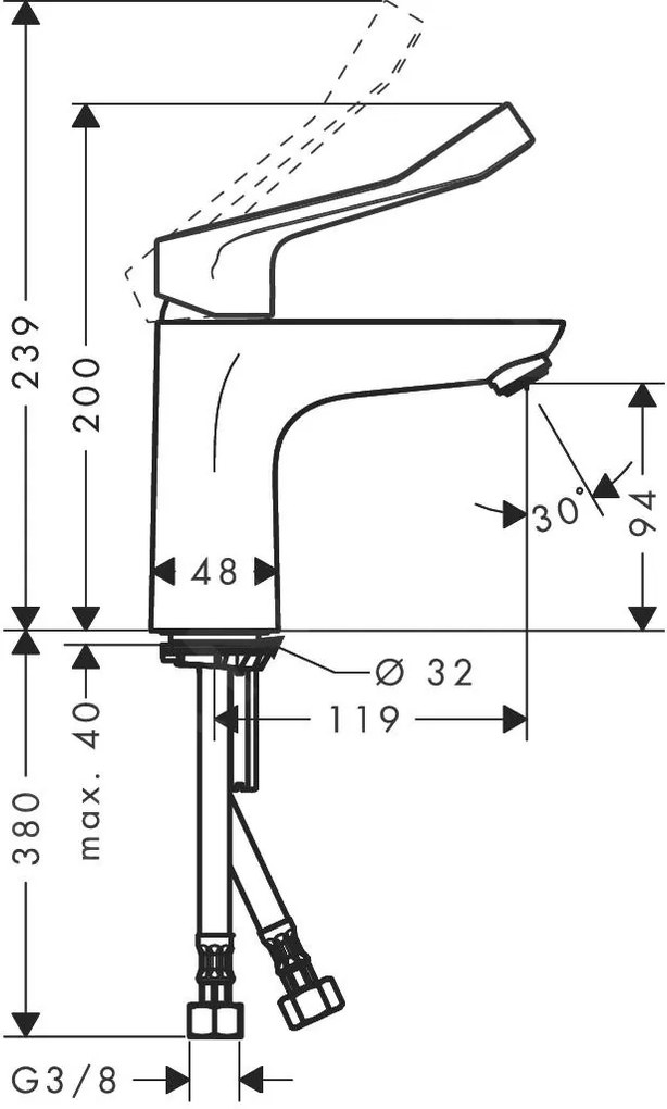Hansgrohe Focus, páková umývadlová batéria 100, chrómová, HAN-31915000