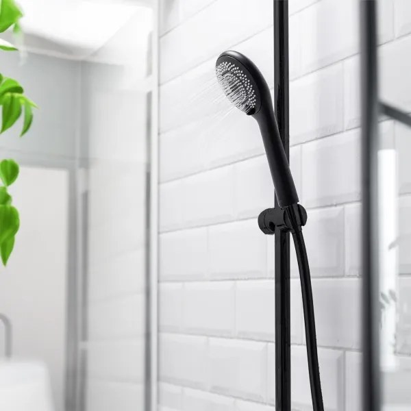 WENKO 24924100 - Sprchová hlavica Systém úspory vody 11x11 cm čierna