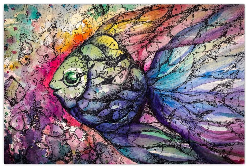 Obraz - Farebná rybička (90x60 cm)