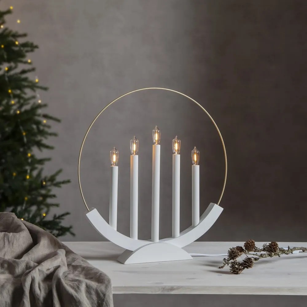 Biela vianočná svetelná dekorácia Brace – Star Trading