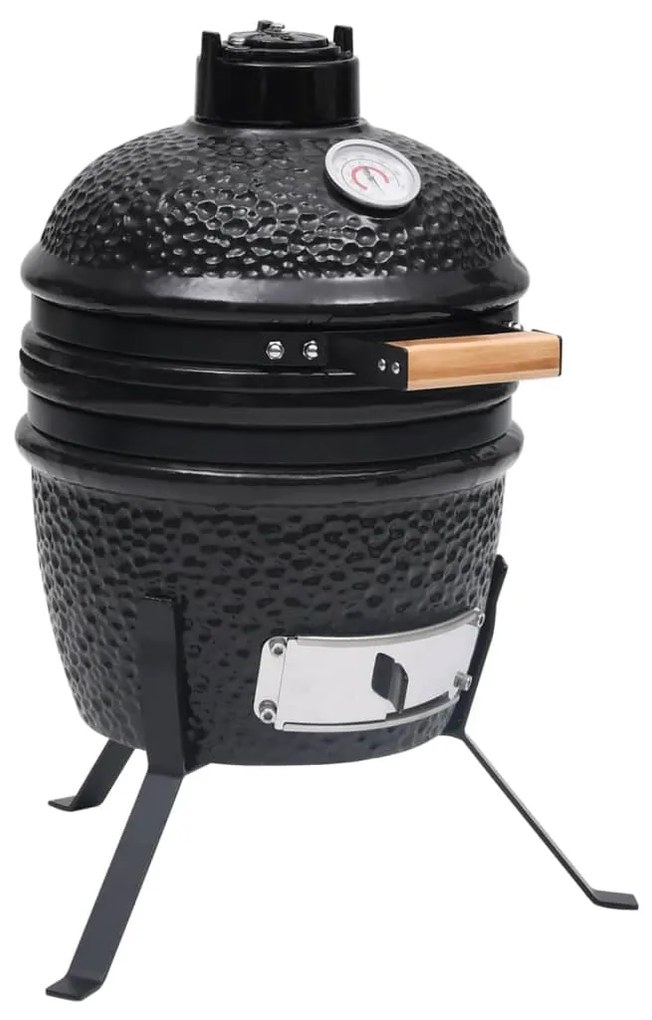 vidaXL 2 v 1 Kamado gril s udiarňou keramika 56 cm čierny