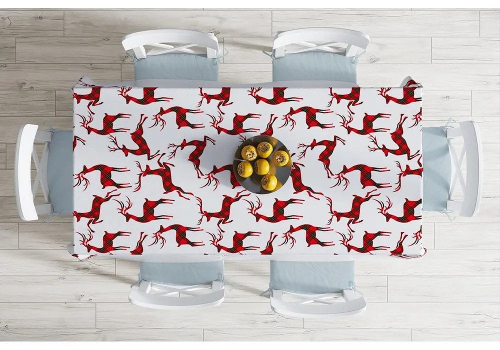 Vianočný obrus s prímesou bavlny Minimalist Cushion Covers Christmas Tartan, 140 x 180 cm