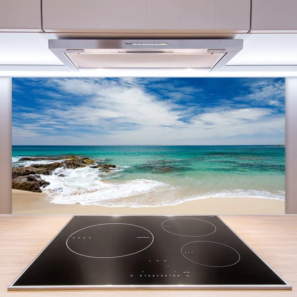 Sklenený obklad Do kuchyne Pláž more príroda 120x60 cm