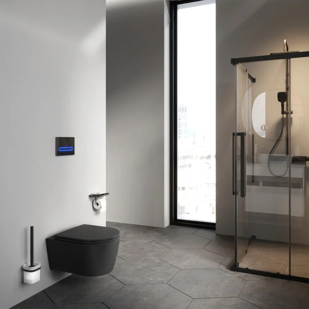 Závesné WC AM.PM Func CFA1700MBSC bezokrajové, so sedadlom Microlift, čierne