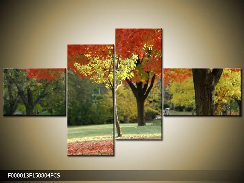 Obraz na plátne Jesenný park, 4 dielne 150x80cm 94,68 €