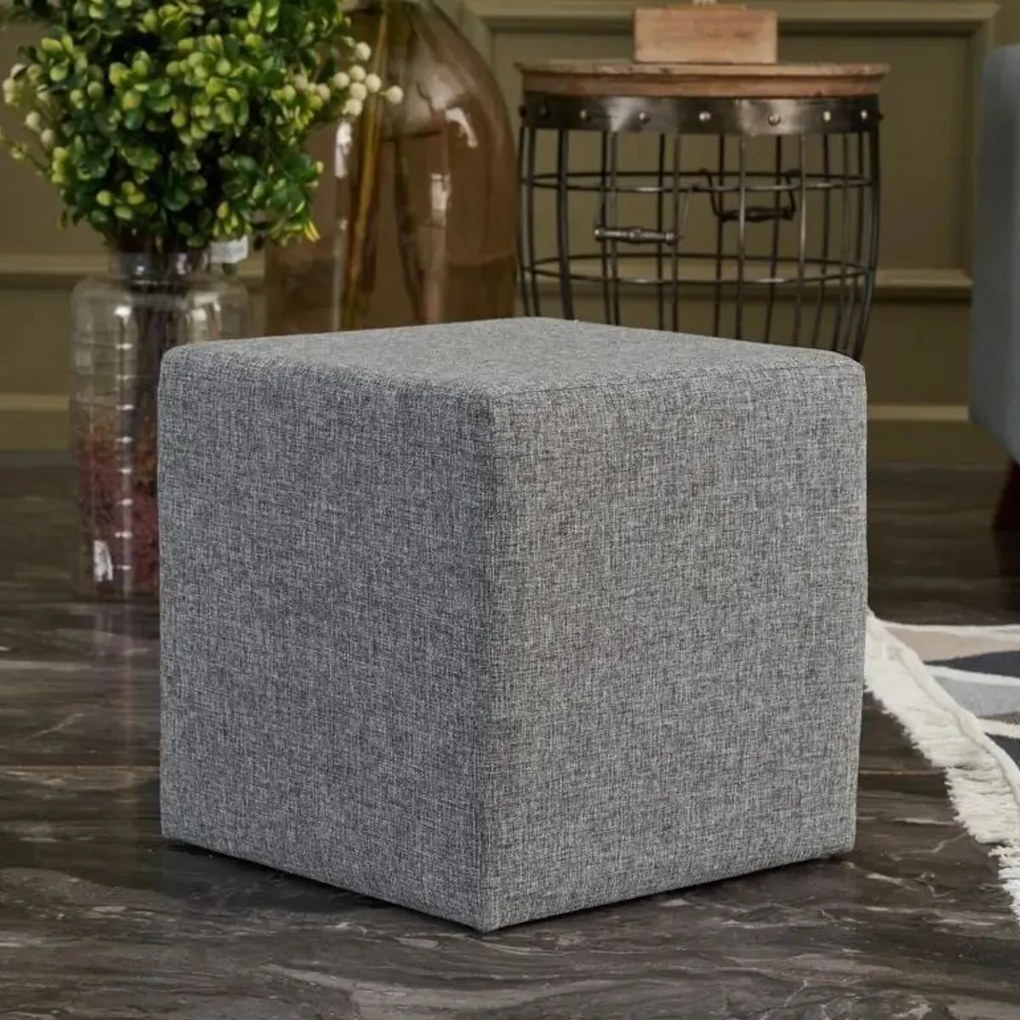 Taburet Kare Puf Grey