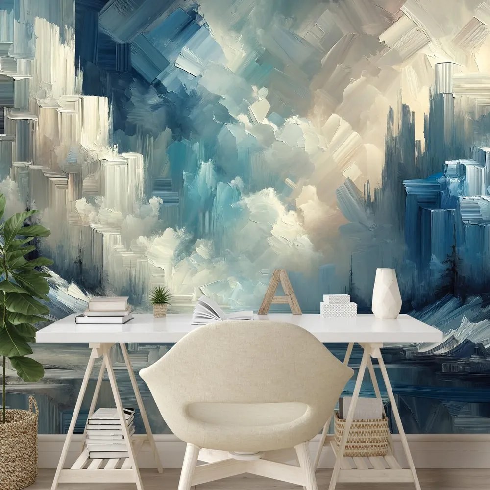 Samolepiaca tapeta impresionistická zimná krajina