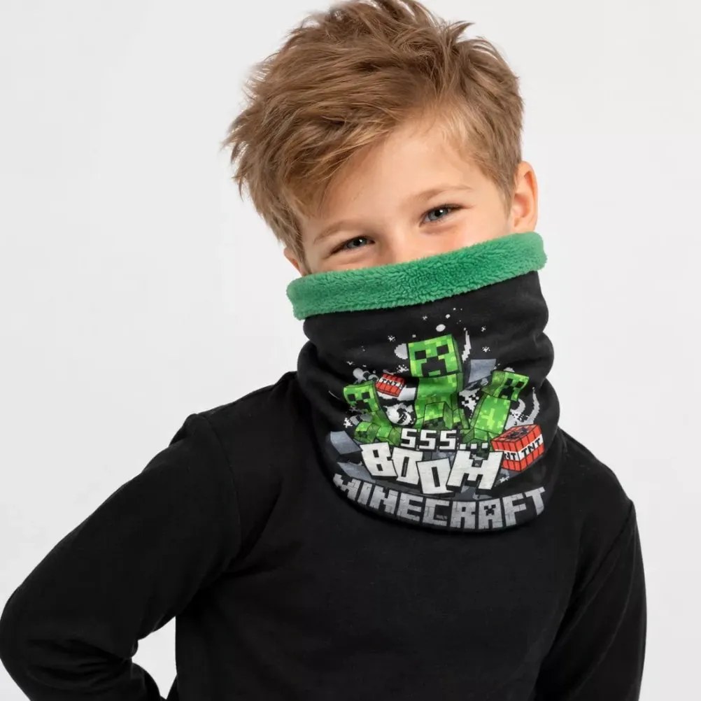 Detský nákrčník Minecraft s Creepermi a TNT - uni veľkosť pre deti cca od 4 do 9 rokov