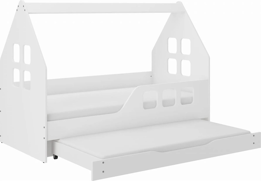 Wooden Toys Detská posteľ DOMEK 160x80 (pravá) s funkciou spania