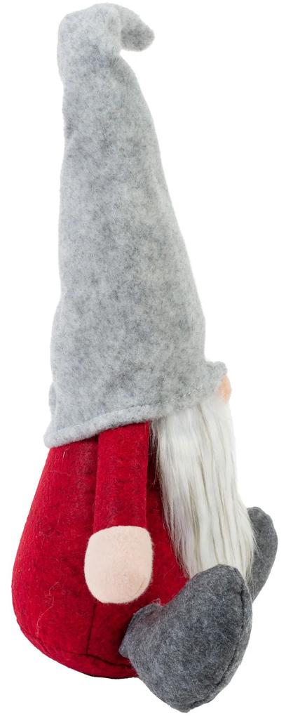Tutumi, vianočný trpaslík 15x47cm 22602, červená-šedá, CHR-09909