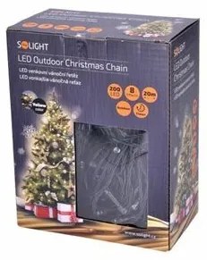 Solight Vianočná reťaz 200 LED teplá biela, 20 m, M