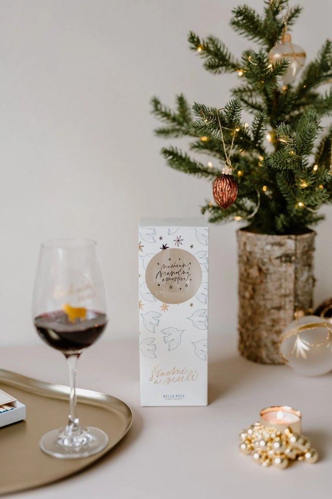 Bella Rose Pohár na víno Nasávam vianočnú atmosféru + vianočná krabička