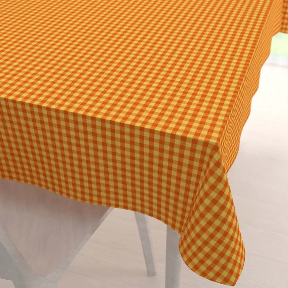 Biante Bavlnený obdĺžnikový obrus Olivia OL-006 Oranžovo-žltá kocka malá 50x100 cm