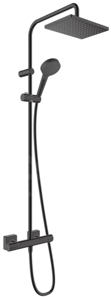 Hansgrohe Vernis Shape, Sprchový systém 230 1jet EcoSmart s termostatom, čierna matná, HAN-26097670