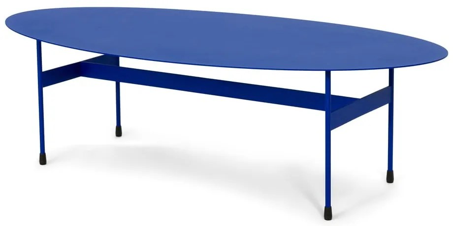 Modrý kovový konferenčný stolík 39x120 cm Mira – Spinder Design