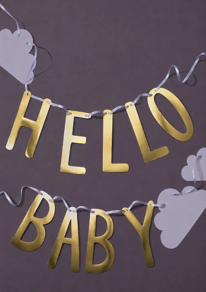 HELLO BABY Girlanda 2 m - zlatá